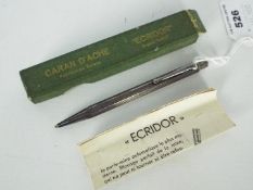 Caran d'Ache - A vintage Ecridor white metal propelling pencil .