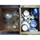 A mixed lot containing ceramics and glassware, two boxes.