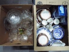 A mixed lot containing ceramics and glassware, two boxes.