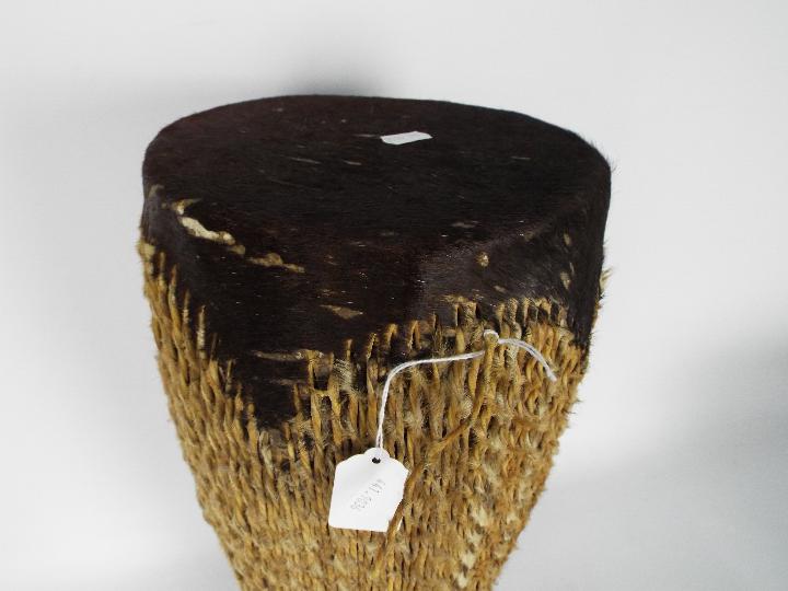 An animal skin tribal drum, 48 cm (h). - Image 2 of 5