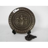 Indian style circular wall plaque, 23 cm (d),