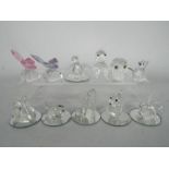 Glass and crystal animals, Swarovski and other, to include butterflies, octopus, swan and similar.