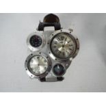 Oulm Watch - a multi dial wristwatch wit