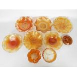 Carnival Glass - A collection of orange