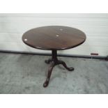 A mahogany tilt top table, approximately