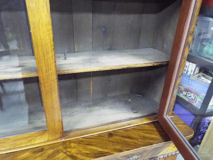 A glazed twin door library bookcase with - Image 4 of 4