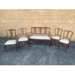 A five piece mahogany parlour suite comp