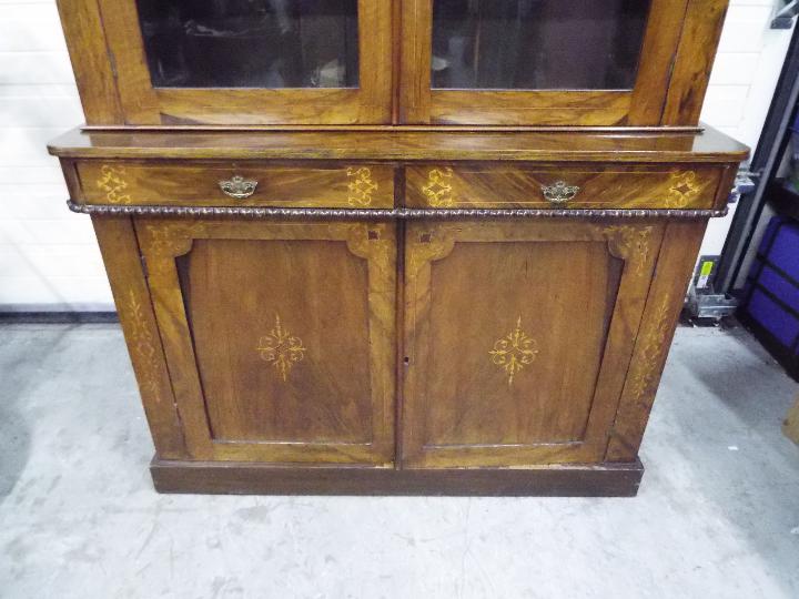 A glazed twin door library bookcase with - Image 3 of 4