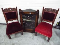 An astragal glazed hanging corner cabine