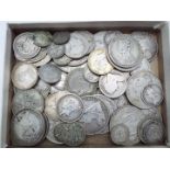 A collection of silver content UK coins, Georgian, Victorian and later,