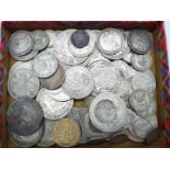 A quantity of silver content UK coins, Georgian, Victorian and later,