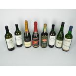 Eight bottles of wine to include Laurent - Perrier Brut.