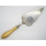 An Edwardian silver presentation trowel with chased decoration and engraved King Street Baptist
