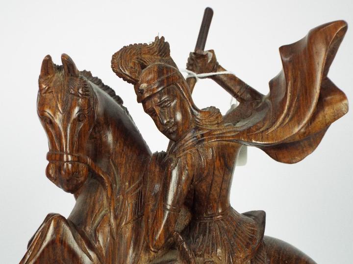 A wooden carving depicting St George and the dragon, - Image 2 of 4