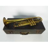 A Boosey & Hawkes Regent trumpet contained in case.
