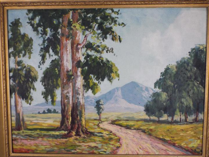 A large framed oil on board landscape sc - Image 2 of 3