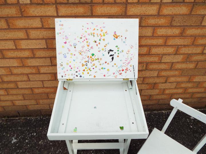 A white painted traditional school desk - Image 3 of 3