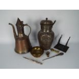 Mixed metalware to include Asian lidded