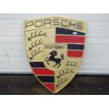 A large cast aluminium Porsche sign, app