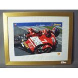 A signed image depicting Troy Bayliss ri