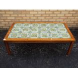 A vintage, tile top coffee table, approx