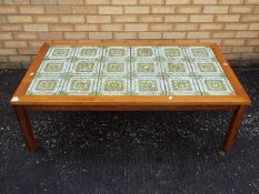 A vintage, tile top coffee table, approx