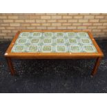 A vintage, tile top coffee table, approx