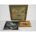 A watercolour depicting boats at sail, signed lower right W Wray,