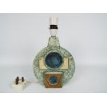 Troika Pottery - a Table Lamp of wheel form with relief decoration,