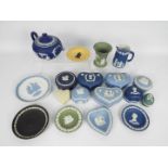 Wedgwood - A collection of Jasperware to include teapot, stamped to the base Wedgwood England,