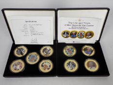 Two limited edition Heirloom Coin Collection 24ct glod plated proof like £5 coin sets from Th Life