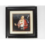 Trevor Horswell - A watercolour depicting Freddie Mercury, mounted and framed under glass,