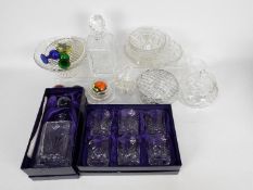 A boxed Edinburgh Crystal decanter and a boxed set of six whisky tumblers,