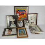 A collection of framed images of Actors and singers, predominantly signed, to include Diana Dors,