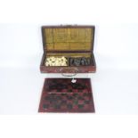 A vintage Oriental chess set.