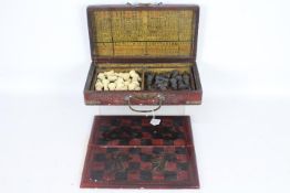 A vintage Oriental chess set.