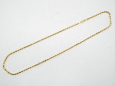 A yellow metal chain 9K, approx 50 cm (length), approx 13.