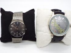 A Skagen wrist watch with mesh strap and a Bench wrist watch.