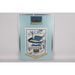A Manchester City Football Club montage of team photograph 1999 / 2000 season with pennant bearing