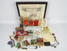 A mixed lot of vintage collectables to include pen knives,