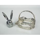 A George V silver basket of small form with pierced decoration,