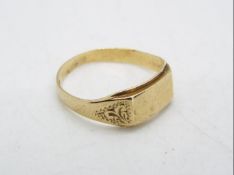 A 9 carat gold ring, size Q/R, approx 2.
