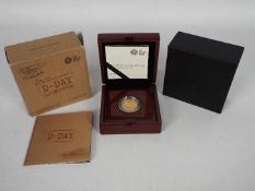 A limited edition Royal Mint £2 gold proof coin, The 75th Anniversary Of D Day 2019, 22ct gold, 15.