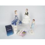 A collection of ceramic figurines comprising Coalport 'Ladies of Fashion - Linda', 17 cm (h),