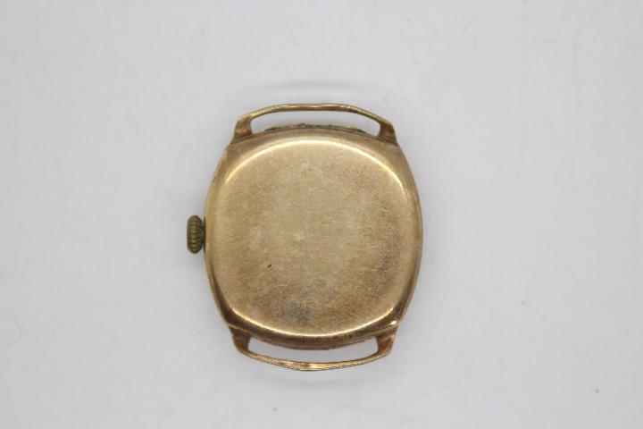 A 9ct gold cased wrist watch (lacking strap). - Image 2 of 4