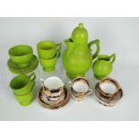 A Carlton Ware coffee service comprising coffee pot, sugar bowl and cream jug,