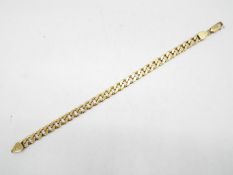 A yellow metal chain bracelet stamped 375 (9 carat gold), approx 19.5cm (length), approx 15.