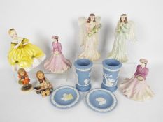 Small collection of ceramics, predominantly figurines to include two Coalport Beau Monde On Court,