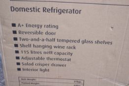 A Husky retro undercounter refrigerator