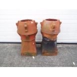 A pair of chimney pots measuring approxi